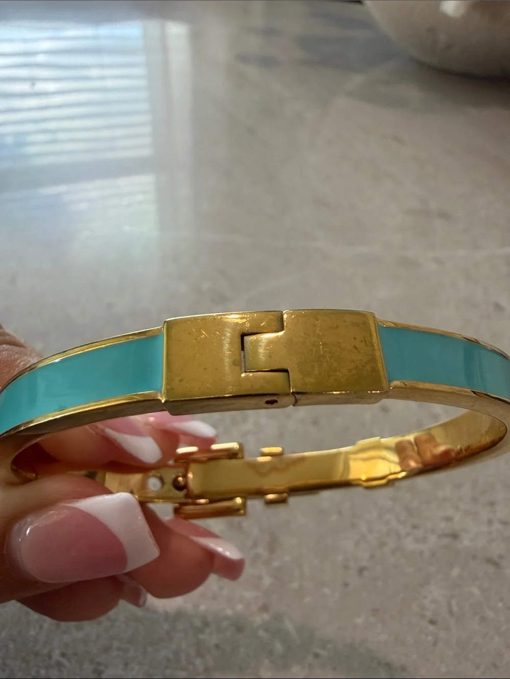 Michael Kors Gold and Turquoise Buckle Bracelet